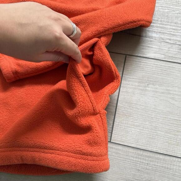 Vintage Tommy Hilfiger Orange Polar Fleece Quarter Zip XL Logo Embroidered Y2K - Picture 6 of 10